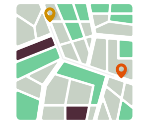 image of map with two pins on it