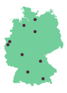 Germany Map with Partners pinpointed